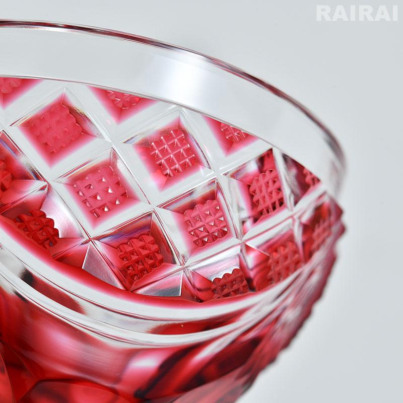 薩摩切子 創作 馬上杯 島津薩摩切子 金赤 黄 薩摩ガラス工芸