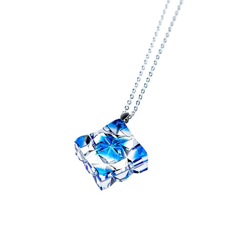 薩摩切子 ペンダント キュービック B ダイヤ 創作 島津興業 鹿児島