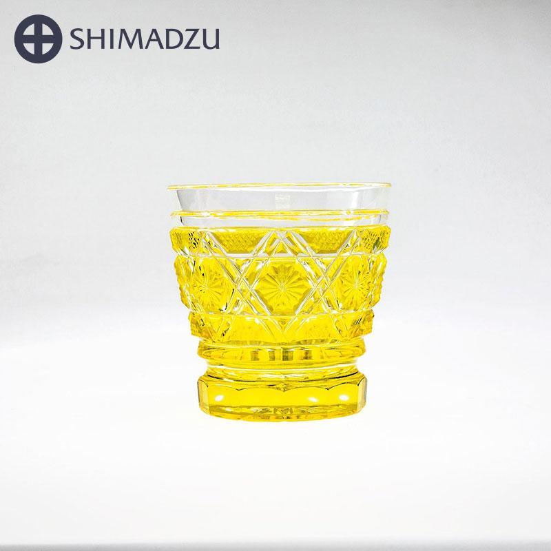 薩摩切子 焼酎オンザロックグラス cut01 黄 島津薩摩切子 薩摩ガラス