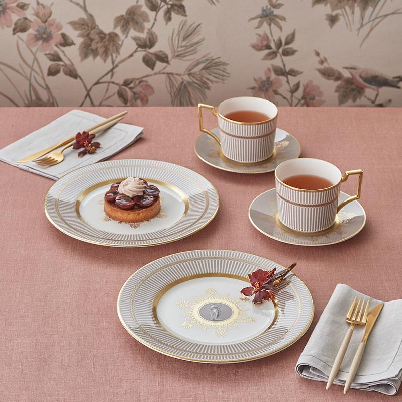 レア　美品　ウェッジウッド　オリエンタルシリーズ　蓋付きライスボールセット WEDGWOOD（ウェッジウッド） 【紅茶セット付き】 アンセミオン グレイ