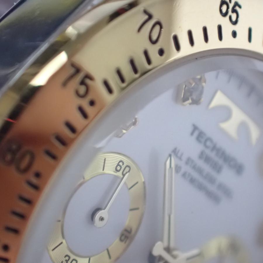 テクノス TECHNOS 腕時計 TGM640 メンズ ステンレス アナログ ゴールド シルバー クロノグラフ　ホワイト文字盤｜cdzuu88201｜04