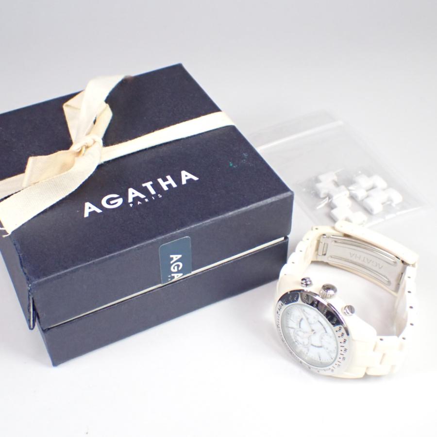 AGATHA アガタ 腕時計 レディース クロノグラフ 白 : Pawn Shop AGATHA アガタ 腕時計 レディース クロノグラフ 白 : Pawn Shop