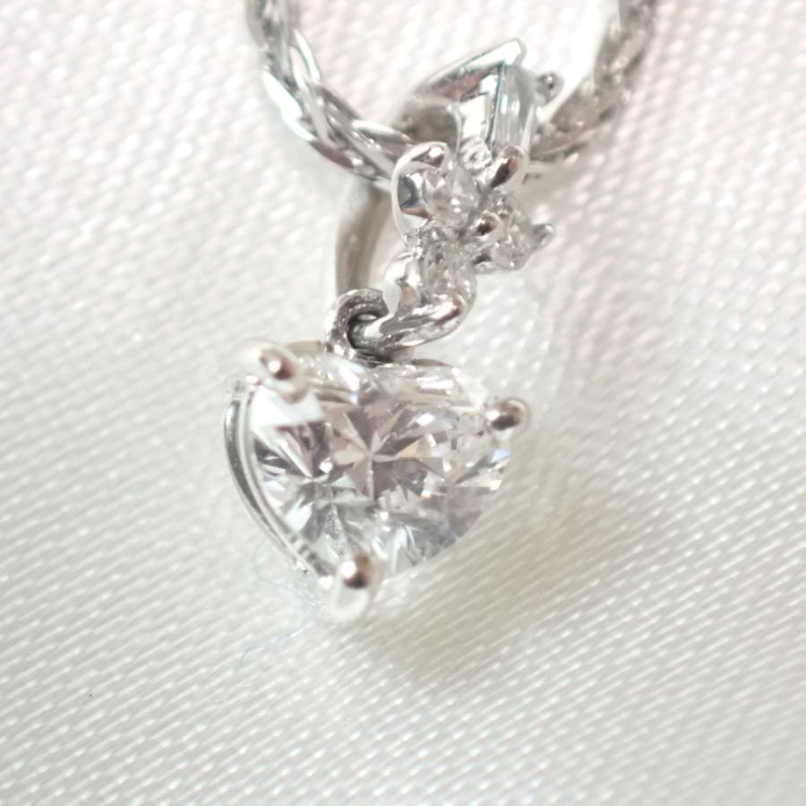 Pt プラチナハートダイヤモンド ネックレス 0.301ct F SI1