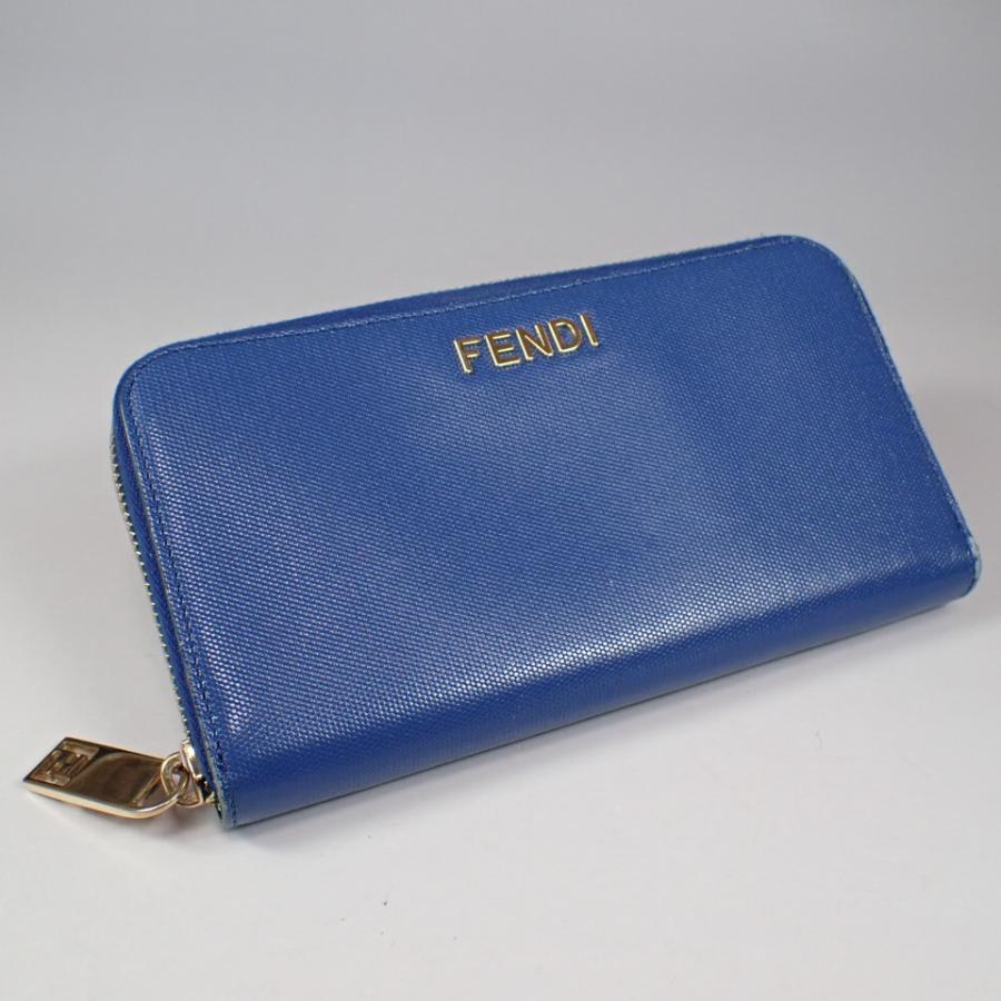 フェンディ FENDI 長財布 青 ブルー ゴールド 小物 レザー フェンディ FENDI 長財布 青 ブルー ゴールド 小物 レザー