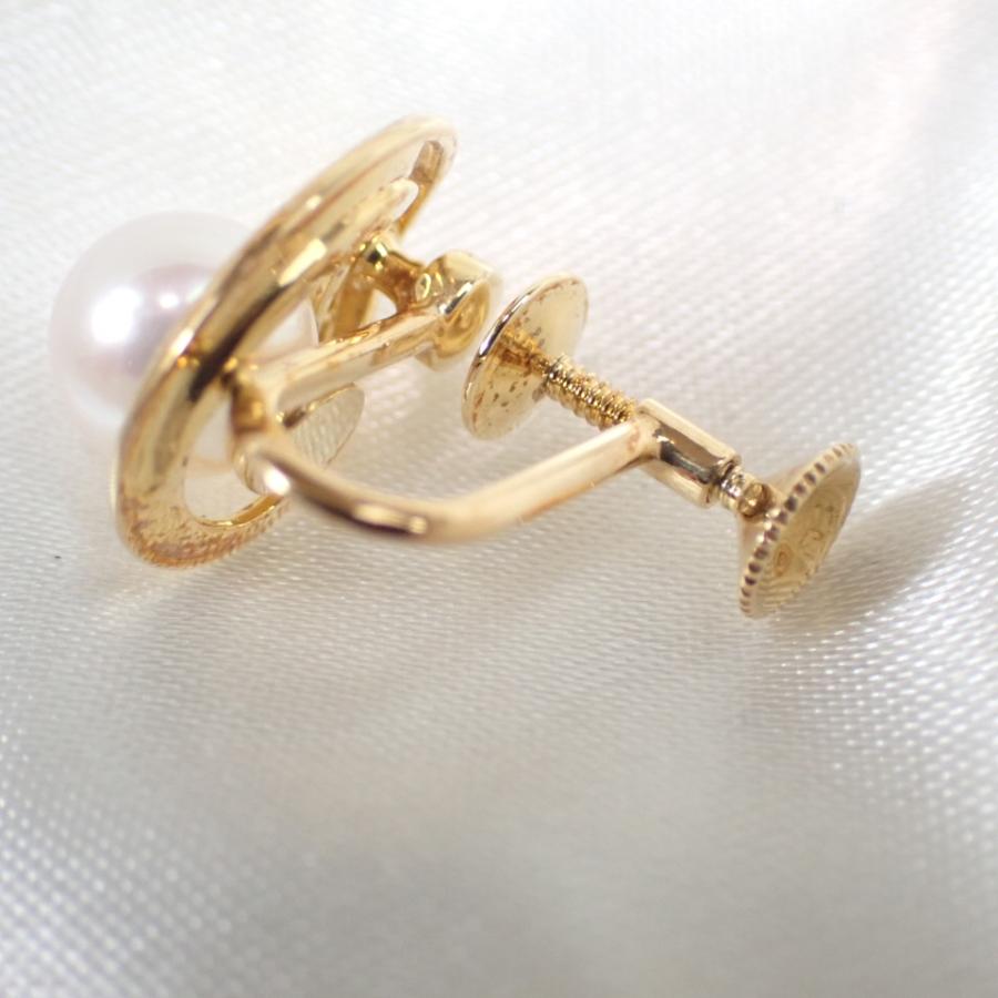 MIKIMOTO ミキモト MIKIMOTO K18YG アコヤ真珠イヤリング 約6.8mm  