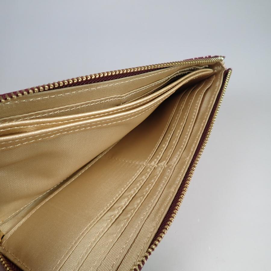 AROMA長財布 イタリアンレザー ビニール 花柄 L字ファスナー