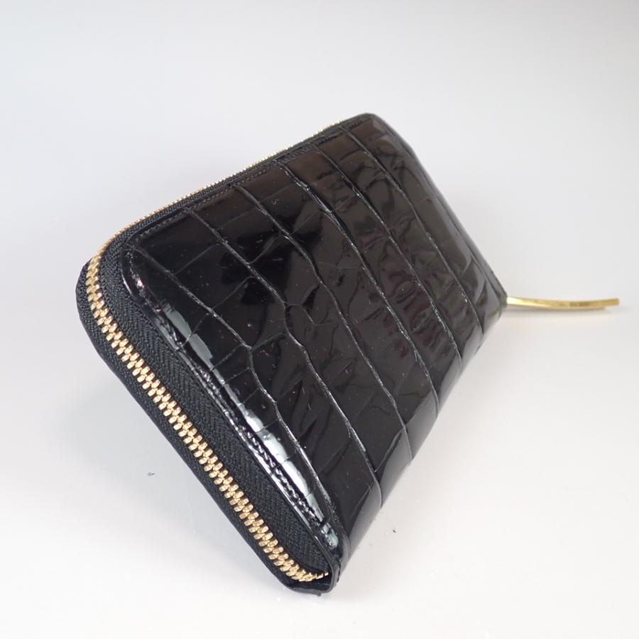 【希少】池田工芸　長財布　JRA認定 クロコダイル　ブラック　ラウンドファスナー 池田工芸】日本最大のクロコダイル専門店が贈る長財布Crocodile