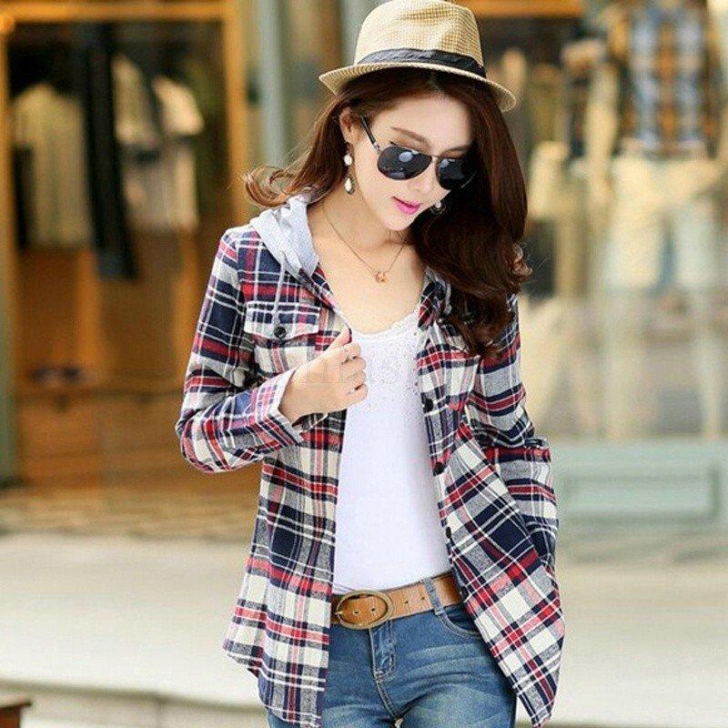 レディースファッション オータムセール 大人気 チェック シャツ チェックシャツ レディース トップス フード チェック柄 シャツ 長袖 フード付き アウター タータンチェック タンガリーシャツ 春 秋 Btvii492t4 Www Tritop Com Br