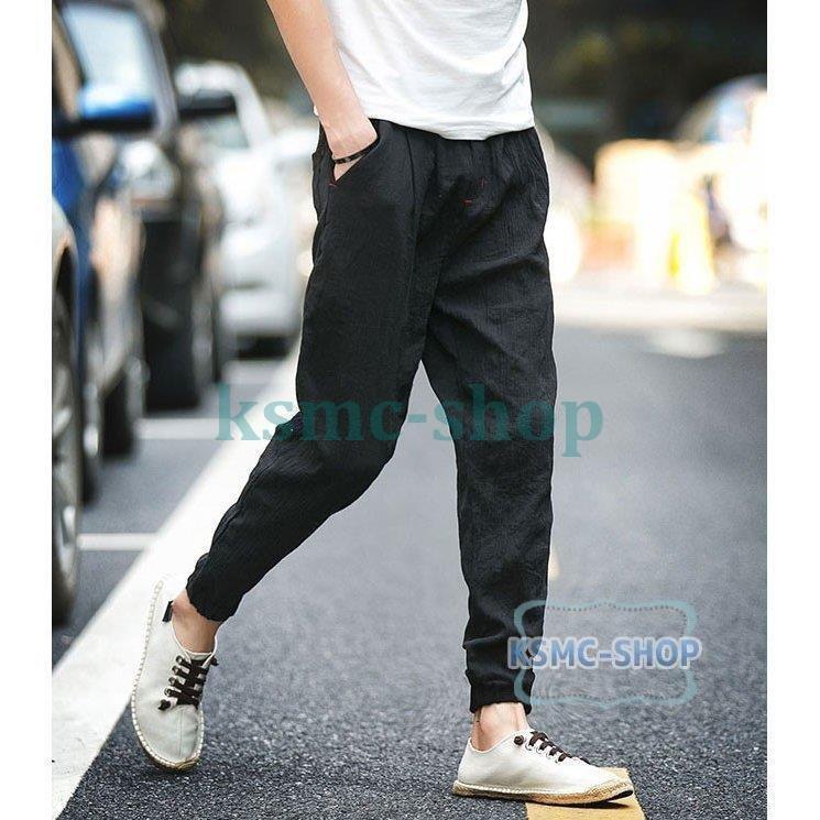 新品 ジョガーパンツ メンズ 綿麻パンツ リネンパンツ ハーレムパンツ 裾ゴム ウエスト紐 無地パンツ ロングパンツ 通気性良い 大きいサイズ サルエルパンツ サイズ 2xl Michiganestateplanning Com