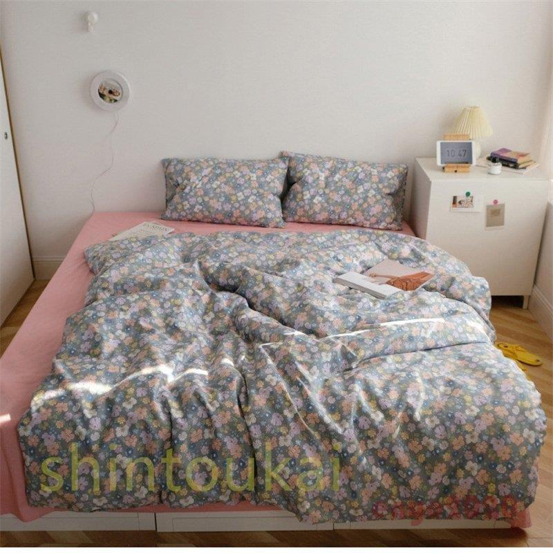 布団カバー3点セット 花柄 シングル 花柄 掛け布団カバー シーツカバー 敷布団カバー フラットシーツ 花柄 布団 寝具 セミダブル シングル W4m25d3 コットン ベッドカバー ボックスシーツ 可愛い Ceaストア1 公式超安い