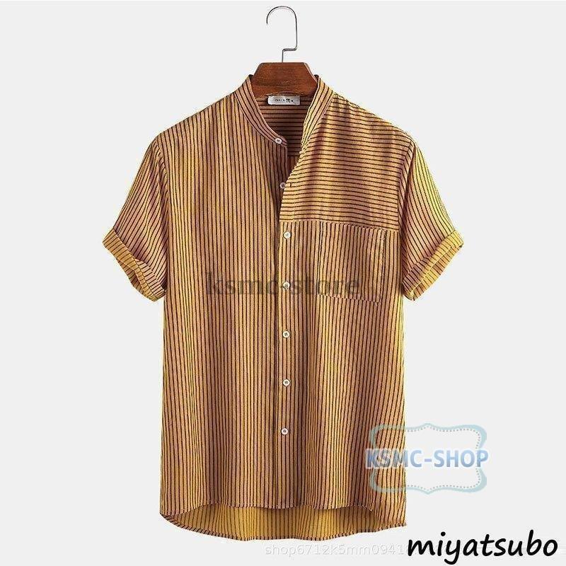 メンズファッション 全3色 黒 赤 ベージュ メンズ 半袖 シャツ カジュアルシャツ バンドカラーシャツ トップス 無地 スタンドカラー ビジネスカジュアル 40代 50代 60代 春夏物 Wpz3g31ihp Boulevardrestaurants Com