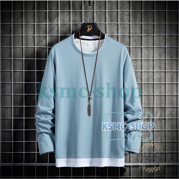 Tシャツ メンズ 重ね着風 長袖 ロンt クルーネック ティーシャツ スリム 長袖tシャツ カジュアル ロングtシャツ L2ph5j0nvz トップス Sprintmart Com