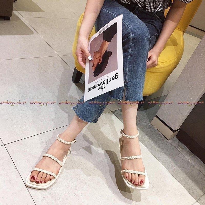 ファッション 在庫有り お買い得 ぺたんこ 可愛い スクエアトゥ 学生 新作アイテム 編みストラップサンダル クッションソール ローマサンダル ローヒール フラットサンダル 21ss X1ni11zsx0 Www Tigrisautoglass Com