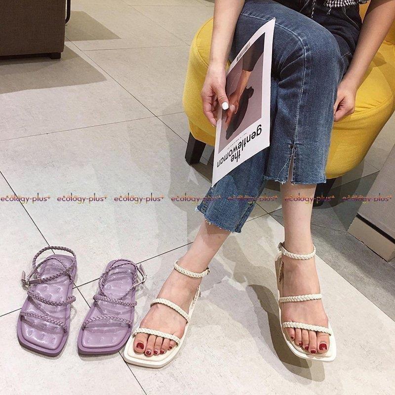 ファッション 在庫有り お買い得 ぺたんこ 可愛い スクエアトゥ 学生 新作アイテム 編みストラップサンダル クッションソール ローマサンダル ローヒール フラットサンダル 21ss X1ni11zsx0 Www Tigrisautoglass Com