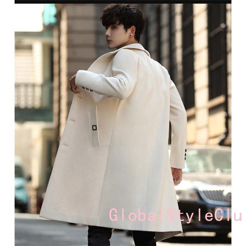 ダークブラウン 茶色 ロングコート メンズ チェスターコート ウール混 ビジネスコート Pコート ラシャ ピーコート 秋冬 紳士服 Fmfm Com Mx