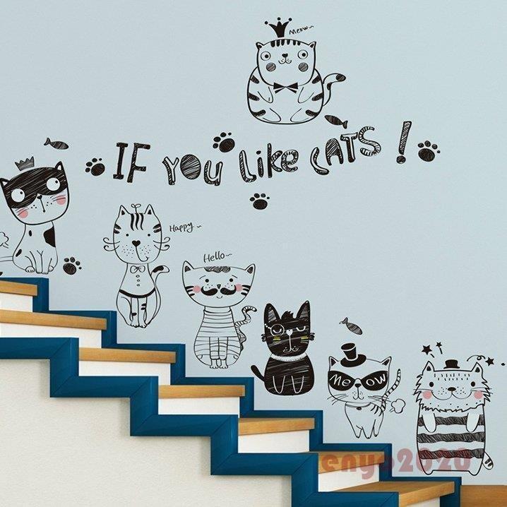キャット ねこ 猫 壁紙シール 壁紙デコ ルームデコ ウォールステッカー 雑貨 インテリア アニマル Agk19 ブラック 英字ロゴ イラスト その他テーブル メール便無料 Ahmedmostafa Us