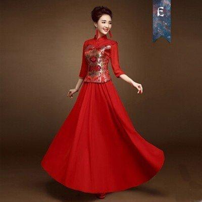 チャイナドレス 結婚式 ウェディングドレス レトロ チャイナ服 新作 刺繍 パーテイ衣装 撮影用 大きいサイズ