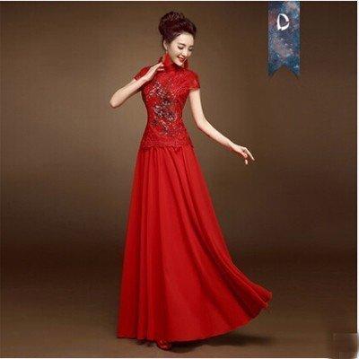 チャイナドレス 結婚式 ウェディングドレス レトロ チャイナ服 新作 刺繍 パーテイ衣装 撮影用 大きいサイズ