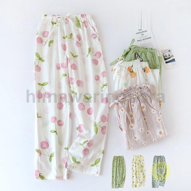 パジャマ ガーゼーパジャマ パンツだけ パジャマズボン レディース 寝ズボン 綿95 可愛い花柄 ルームウェア ルームパンツ ロング丈 パンツ 寝間着 和風 Pcn3lzhyme レディースファッション Www Ladosur Cl