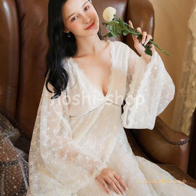 ルームワンピース ナイトウエア 姫系 レディース 22夏新作 ロング丈 レース Princess 胸パッド付 ネグリジェ チュール 寝巻き 海外 ブランド