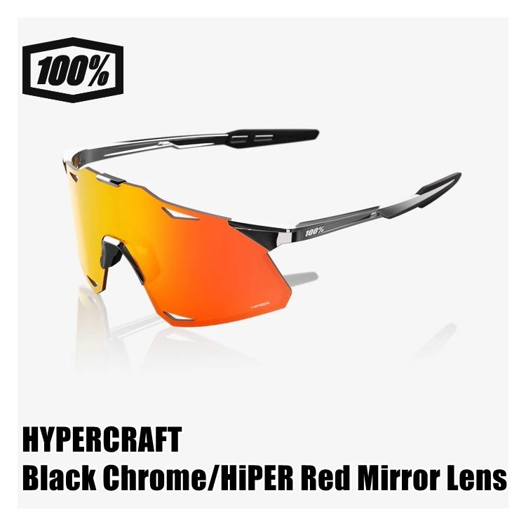 100% Hypercraft ブラック レッド ワンハンドレッド サングラス 100% ワンハンドレッド HYPERCRAFT Black Chrome/HiPER Red Mirror