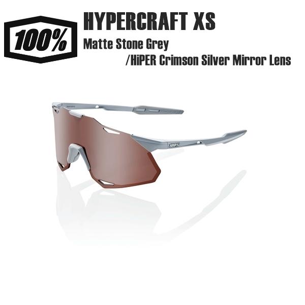 ワンハンドレッド サングラス 100% HYPERCRAFT XS Matte Stone Grey HiPER Crimson Silver Mirror Lens サングラス スポーツサングラス 自転車 野球