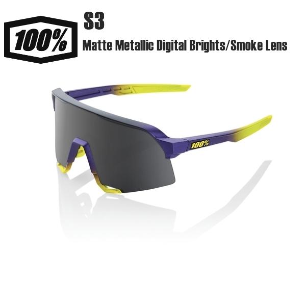 ワンハンドレッド サングラス 100% S3 Matte Metallic Digital Brights/Smoke Lens サングラス スポーツサングラス 自転車 野球