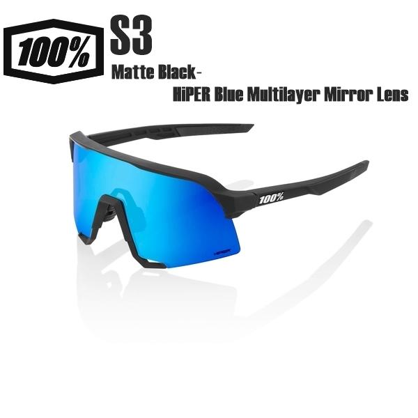 100%(ワンハンドレッド)S3 スポーツサングラス ブルーブラック 100% ワンハンドレッド サングラス S3 Matte Black-HiPER Blue