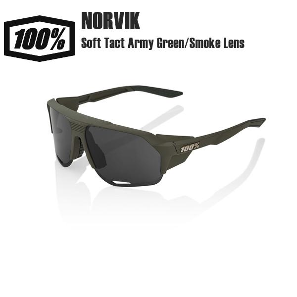 ワンハンドレッド サングラス 100% NORVIK Soft Tact Army Green/Smoke Lens サングラス スポーツサングラス 自転車 野球