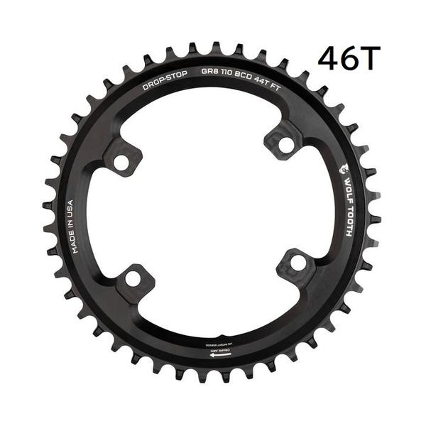 WOLF TOOTH ナローワイド チェーンリング GRX 46T WOLF TOOTH ウルフトゥース 110 BCD 4 Bolt Chainring for Shimano GRX