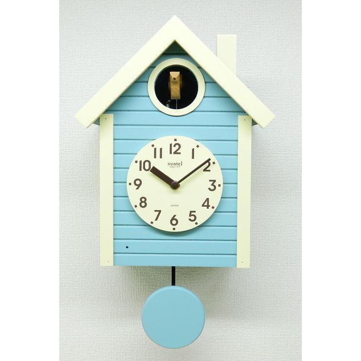 鳩時計 アクアブルー さんてる 日本製 振り子時計 はと時計 Sq03ab 国産 手作り 掛け時計 ハト時計 壁掛け時計 お洒落 カッコー時計 Andwaffles Com