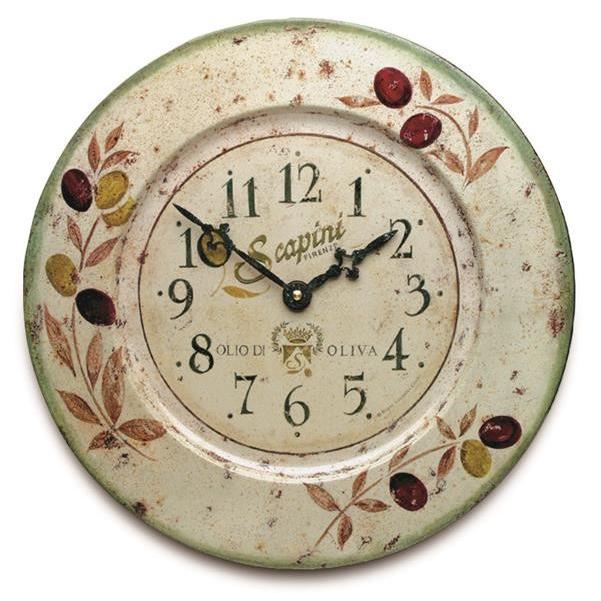 アンティーク調 お洒落 ロジャーラッセル壁掛け時計　RogerLascelles掛け時計　French Tin Wall Clock， Olives Design 壁掛け時計　TIN-OLIVES　送料無料