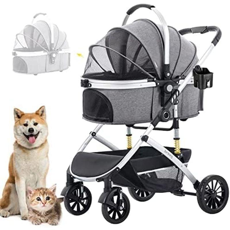 HRKING ペットカート 取り外し 分離型 ペットバギー 3way 折りたたみ 対面式 4輪 ペットキャリー 耐荷重20KG 犬用バギー ペットカート 取り外し 分離型 ペットバギー 3way 折りたたみ 対面式 4輪 ペットキャリー 耐荷重20KG 犬用バギー