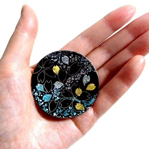 金箔の七宝焼　花模様の黒い皿 金箔の七宝焼 花模様の黒い皿 sy-sk-13_1.jpg?v=1677052659&