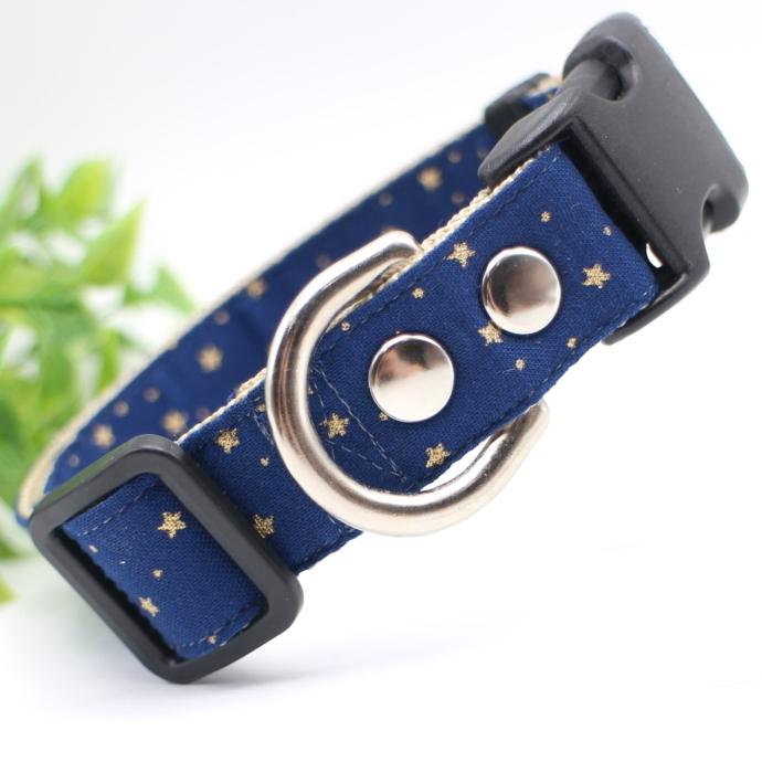 クリスマス(星柄)わんちゃん猫ちゃん用首輪 クリスマス星柄オリジナル犬用首輪2cm幅 : セドルYahoo!店