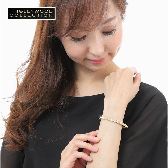 バングル ブレスレット レディース 24金 ゴールド 24KGP パヴェ