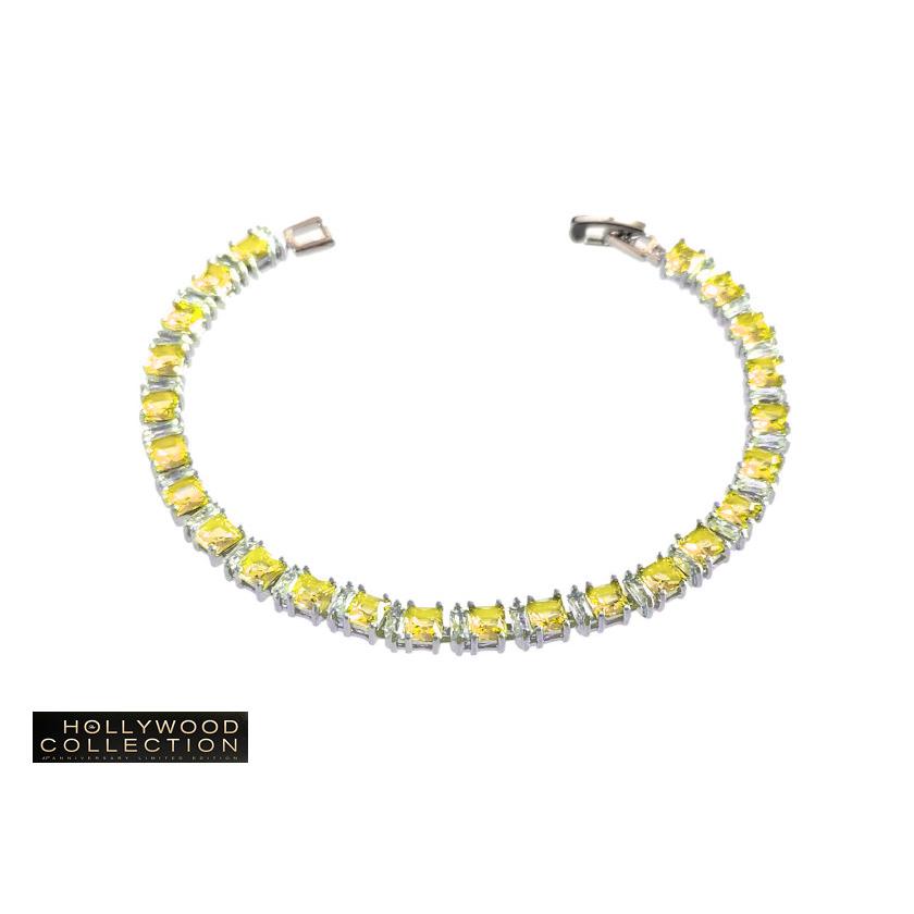 イエローダイヤモンド ブレスレット レディース プリンセスカット CZ