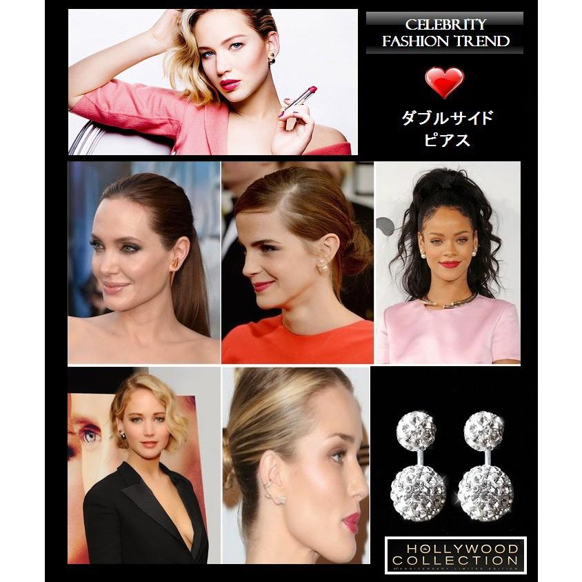 ピアス ダイヤモンド ボール パヴェ ダブルサイド ジェニファー ローレンス コレクション｜celeb-cz-jewelry｜06