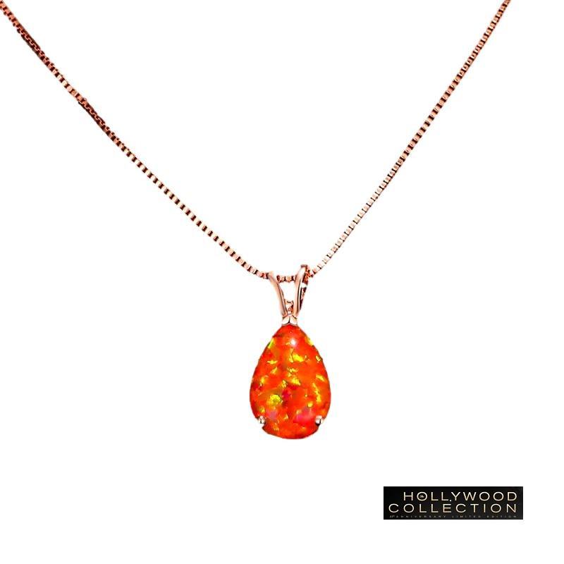 ファイヤーオパールネックレス オパール ネックレス レディース ファイヤーオパールCZ ティアドロップ