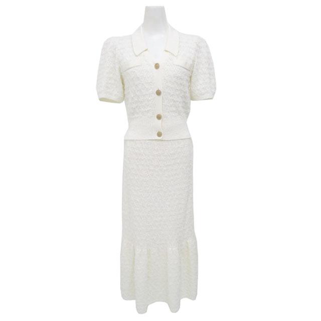 CELFORD/セルフォード ジャガードニットセットアップ ホワイト  