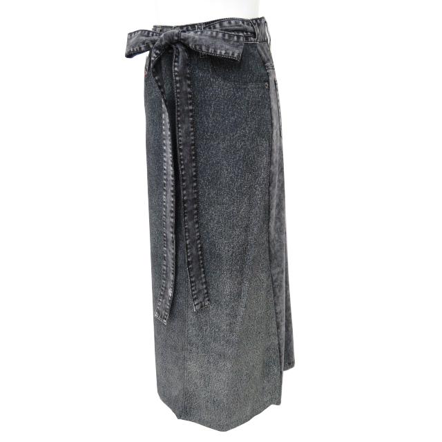 DIESEL O-TINA SKIRT 巻きスカート デニムブラック系 36