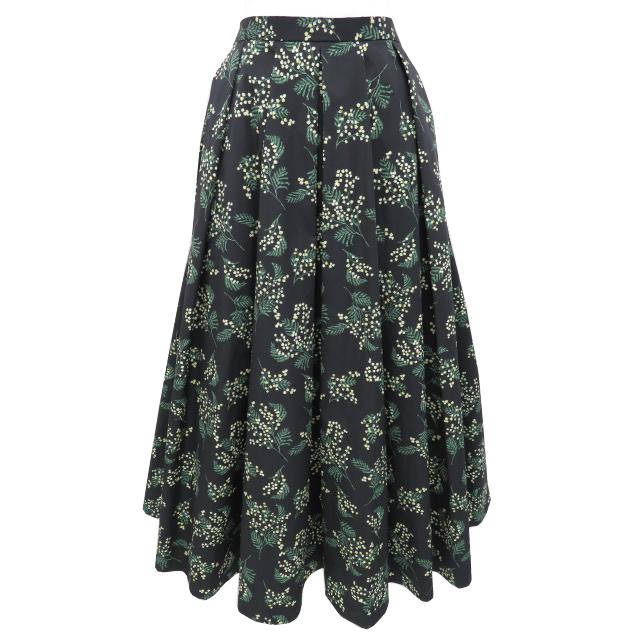 OBLI ミモザタフタスカート ブラック×イエロー 0  