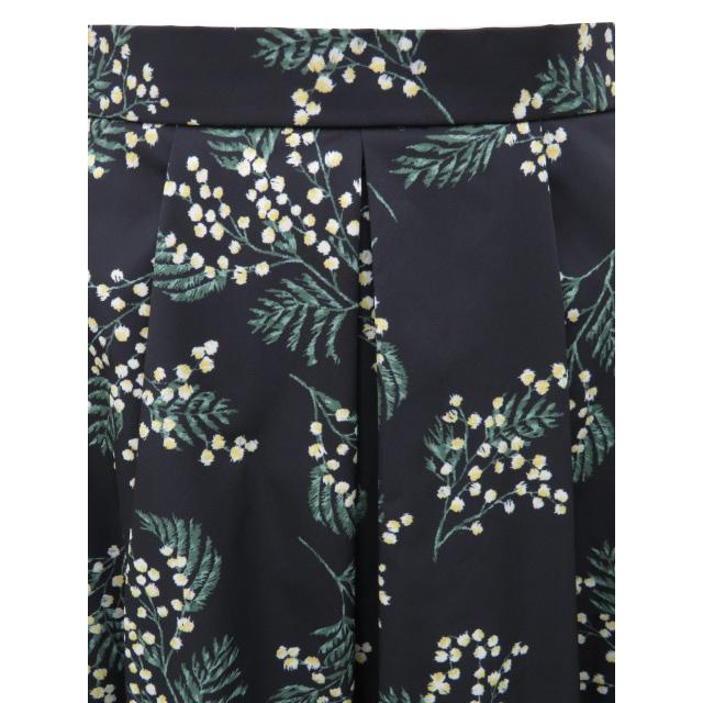 OBLI ミモザタフタスカート ブラック×イエロー 0  