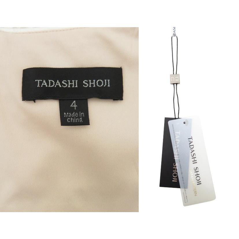 ＴＡＤＡＳＨＩ ＳＨＯＪＩ　リーフレース チュールレイヤード タイトドレス　アイボリー×ピンクベージュ　4　新品同様【中古】_4