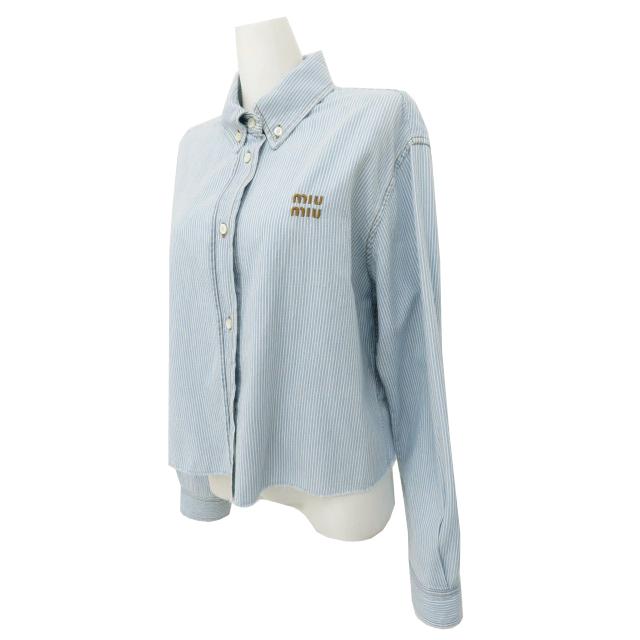 miu miu（ミュウミュウ） 新品同様 シャンブレー シャツ アズーロ