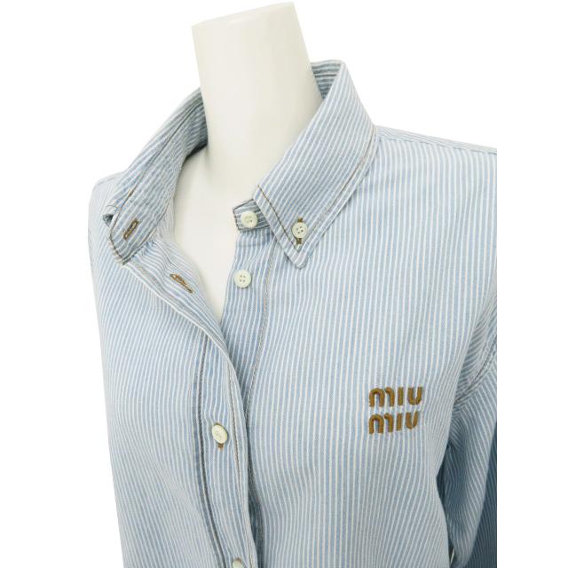 miu miu（ミュウミュウ） 新品同様 シャンブレー シャツ アズーロ
