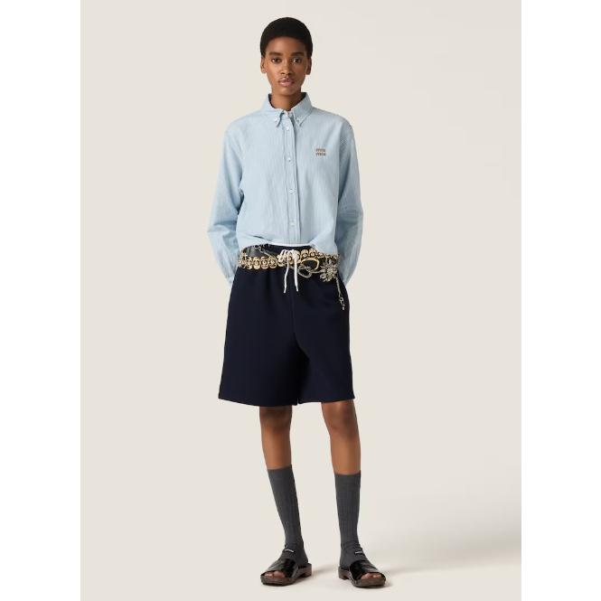 miu miu（ミュウミュウ） 新品同様 シャンブレー シャツ アズーロ