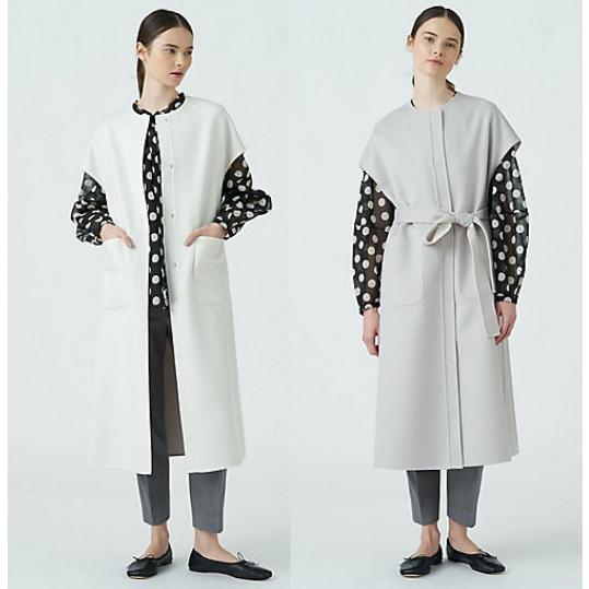 TOMORROWLAND 18万ウールカシミヤライトリバー ベルテッドロングジレ TOMORROWLAND collection 新品同様 collection/トゥモローランド