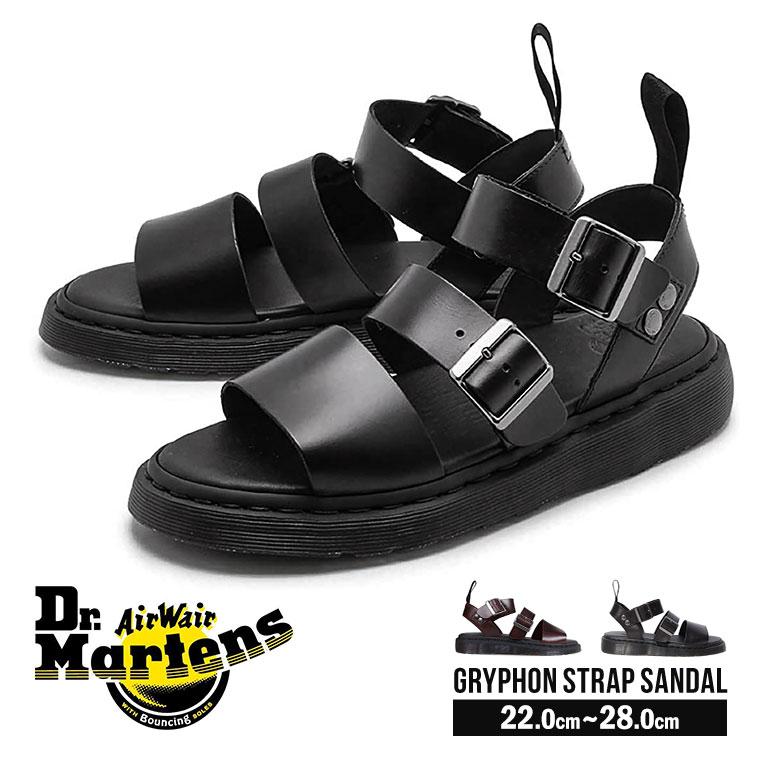 送料込 ドクターマーチン サンダル メンズ レディース レザー ストラップサンダル グリフォン サンダル グラディエーター 本革 ブラック 全国宅配無料 Studiostodulky Cz
