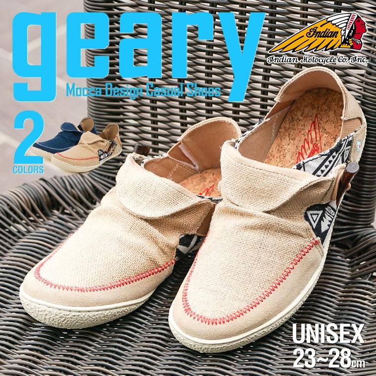 Indian geary ユニセックス かかとが踏める 2way スリッポン スニーカー メンズ レディース トグルボタン サイドゴム ギア